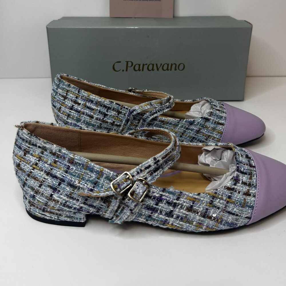 C.Paravano Round Toe Ballet Flats with Strap Comfortable Mary Jane Flats 38(US7) - Picture 9 of 10